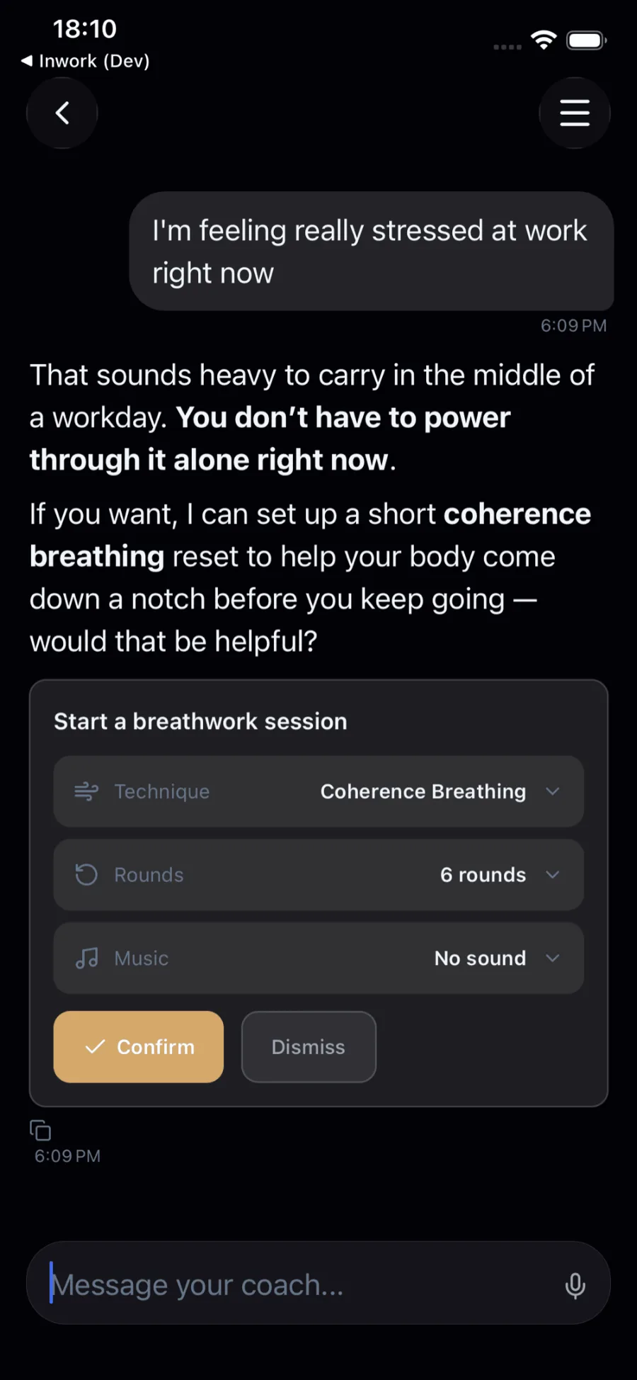 AI Coach — Inwork app